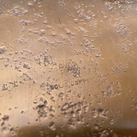 Vintage Avon Coppersmith Arts & Crafts Solid Copper Distressed Serving Plate. - Picture 3 of 5